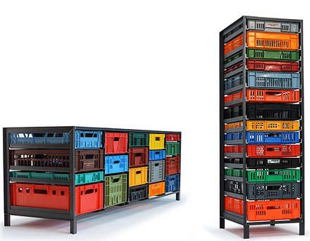 Crates cabinet series by Mark van der Gronden